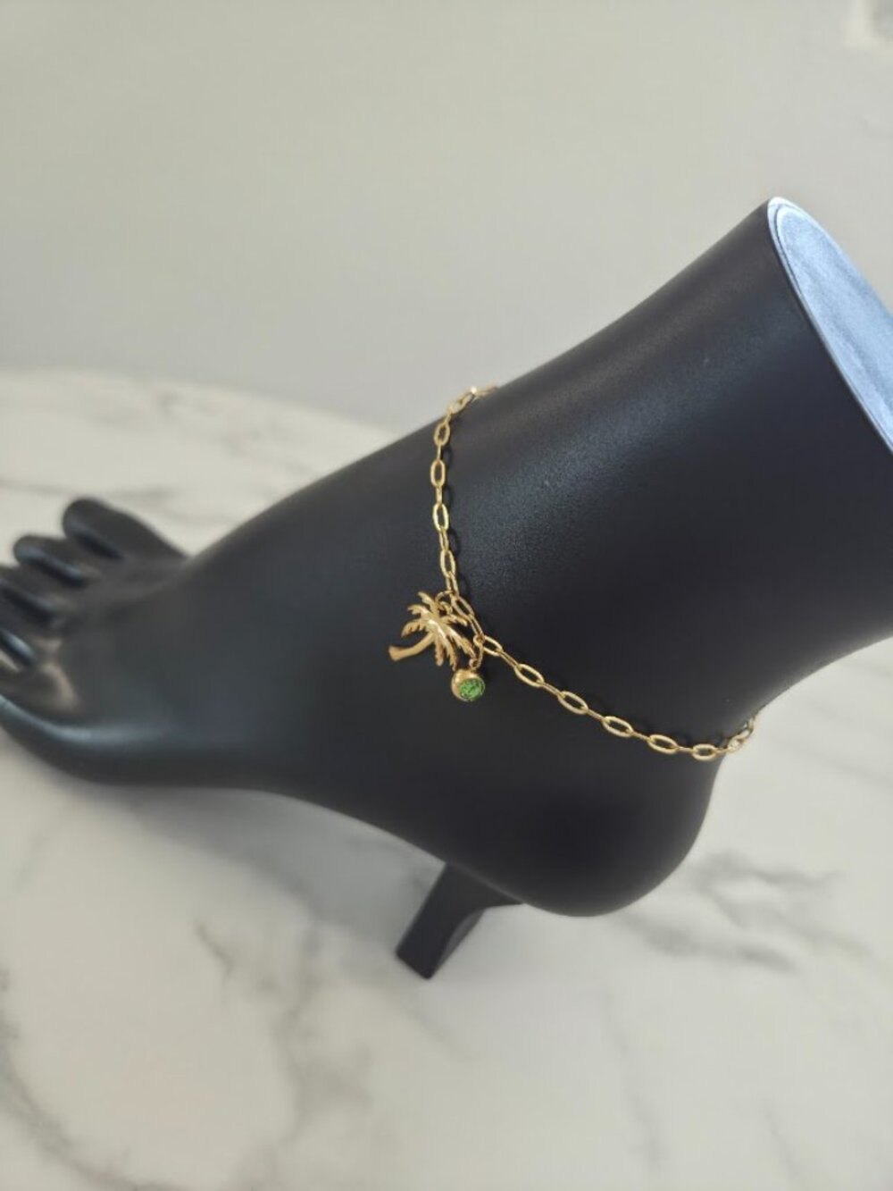 Tropical Coconut Tree Set Birthstone Pendant Anklet Beach Foot Chain Fashion - Picture 8 of 16